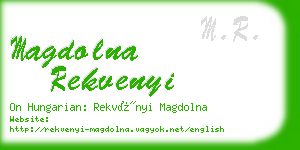 magdolna rekvenyi business card